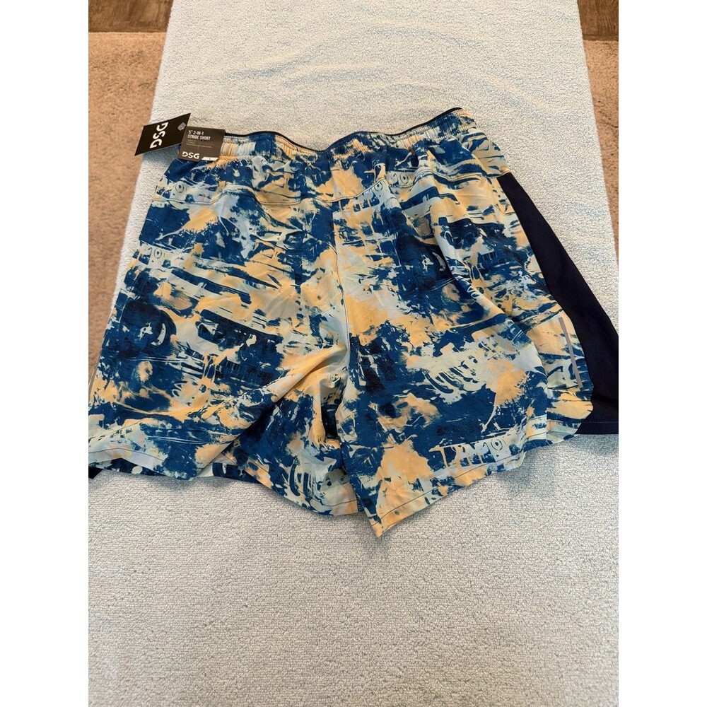 DSG Mens 5" Stride Shorts Chaos Blue Gleam Lightweight Stretch Activewear Sz M - Picture 3 of 4